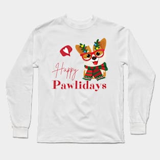 Happy pawlidays Long Sleeve T-Shirt